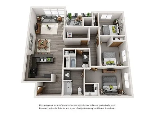 Floor plan Broadway12 - 3BR Apartment