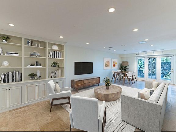 Living room area with dining area