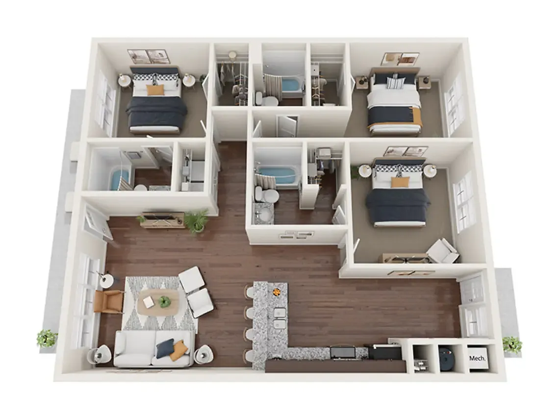 Floor plan 3 Beds 3 Baths