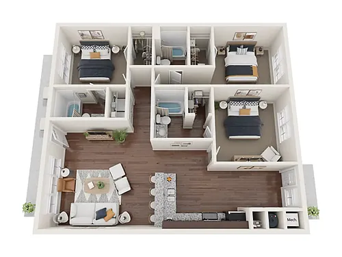 Floor plan 3 Beds 3 Baths