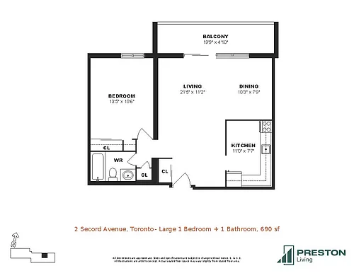 Floor plan 1 Bedroom