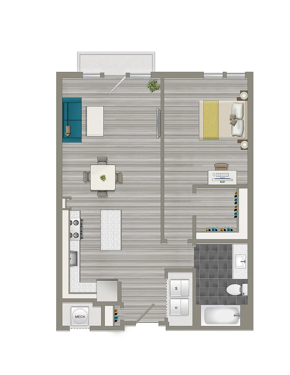 Floor plan 1-K
