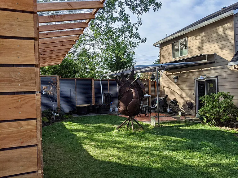 Back yard before repainting the house