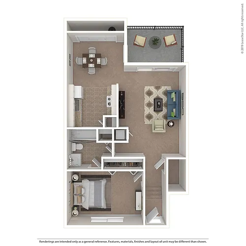 Floor plan 1x1 - Sycamore