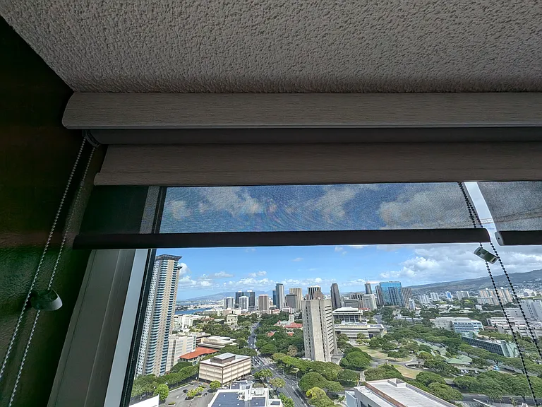 Dual solar & blackout blinds.