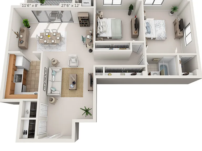 2 Bed 1 Bath - 1189 SF 2 Bed 1 Bath - 1189 SF