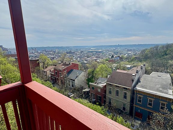 SW view from private balcony - see Music Hall, Union Termina, TQL Stadium and Findlay Market