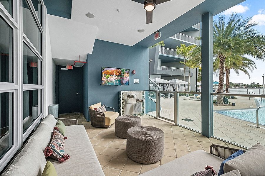 Take a break from the Miami sun at the pool-side patio