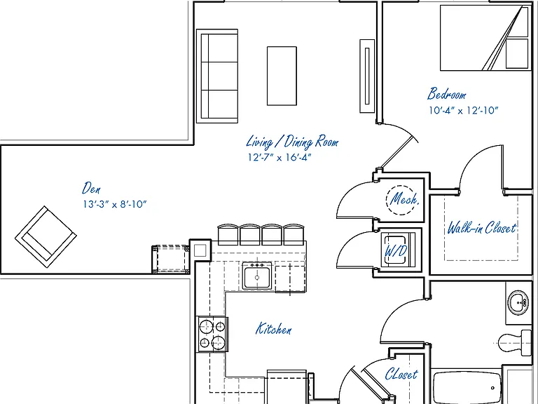 A1G floor plan One North of Boston