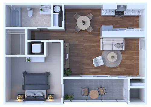 Floor plan 1 Bed 1 Bath | Renovated