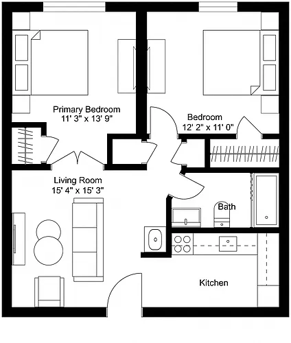Floor plan Two Bedroom