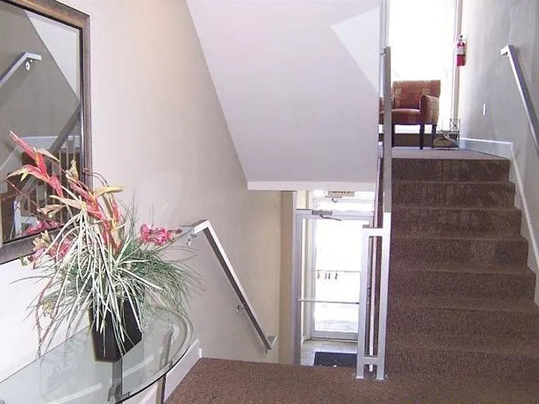 Interior building stairway.
