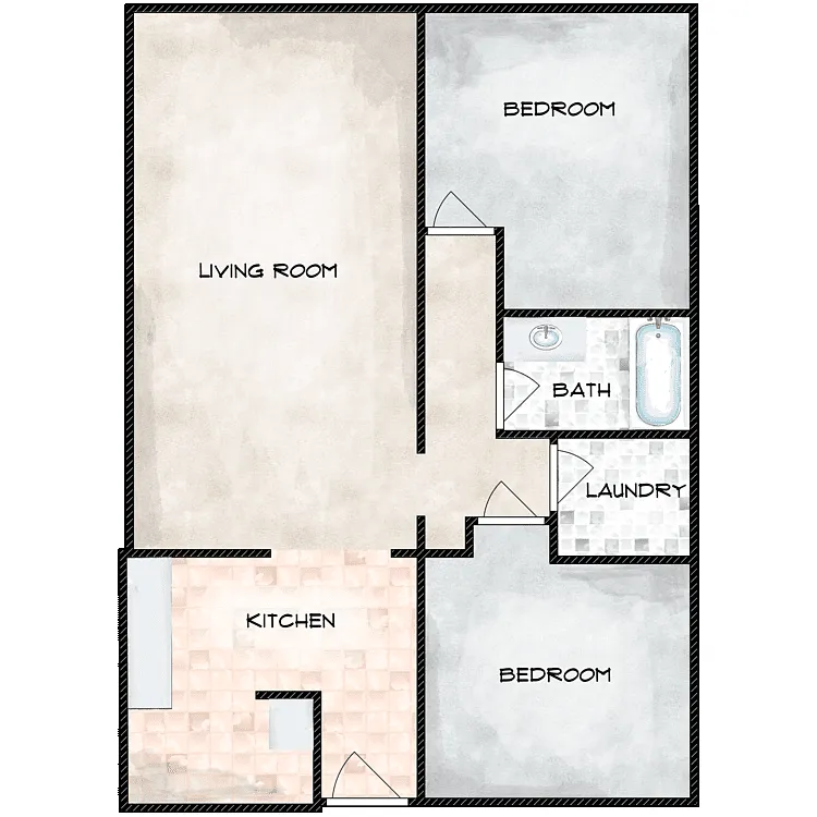 Floor plan 2x1 Flat