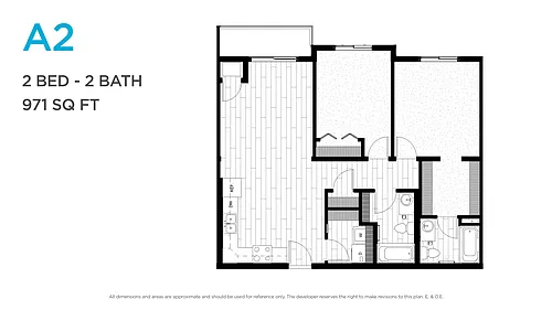 Floor plan Two Bedroom Two Bath