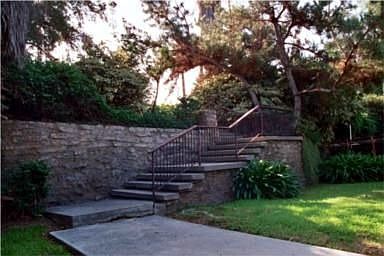 Stairway from street level to front courtyard