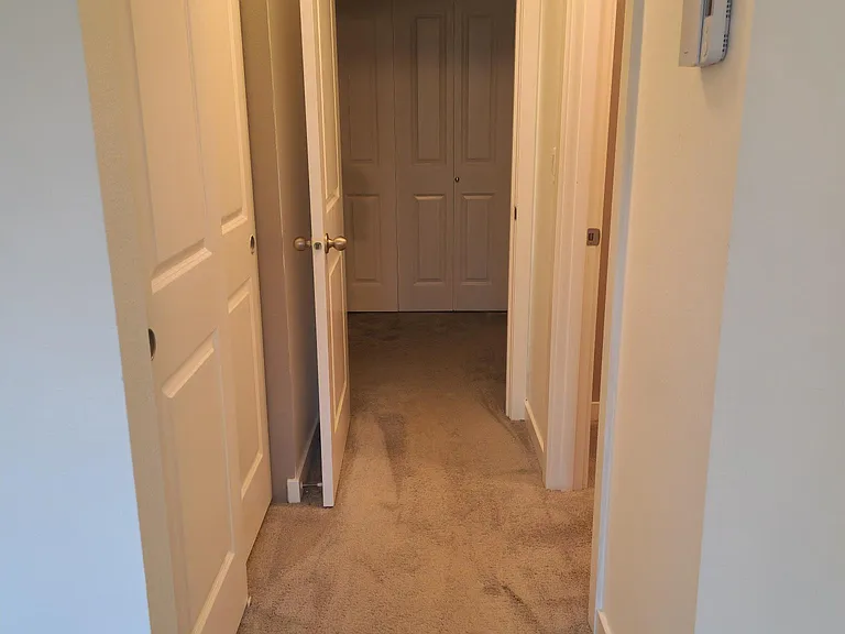 master bedroom closet hallway looking into main hall