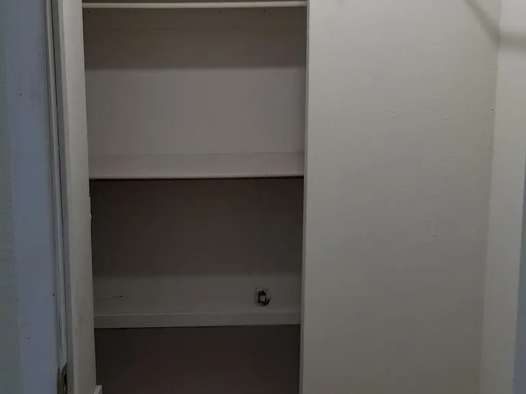 Downstairs home office storage closet.