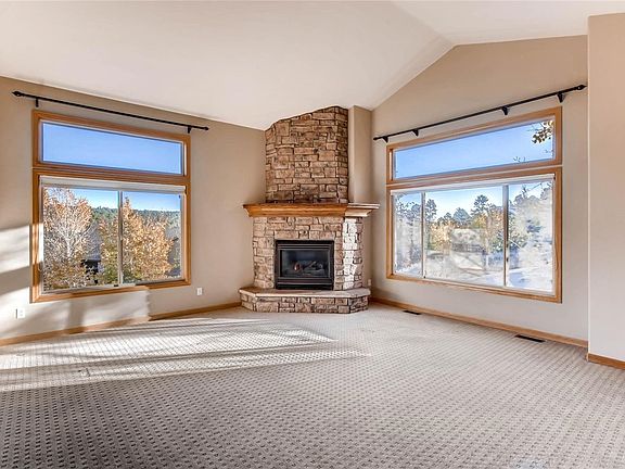 Gas burning fireplace in living room for cold winter nights