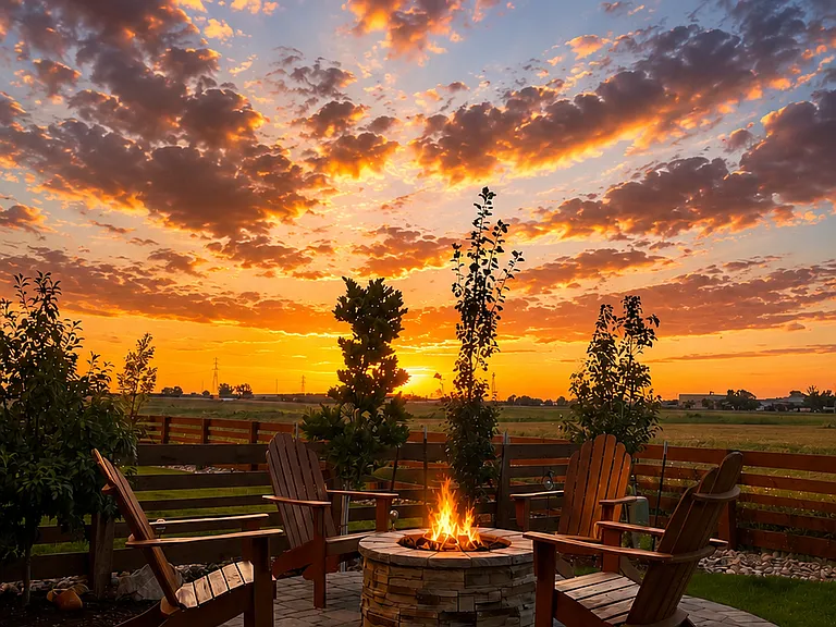 Backyard gas firepit