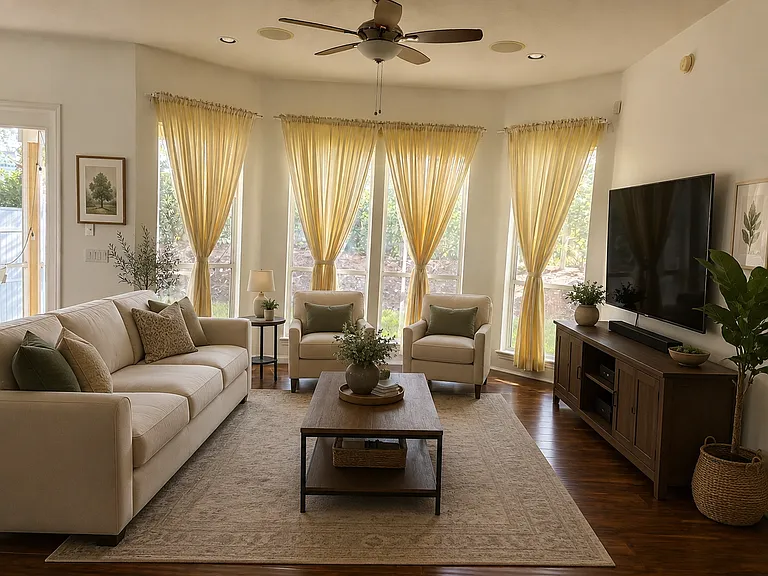 Furnished visual of living room
