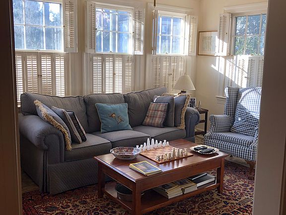 Sunroom/den faces south and is flooded with light