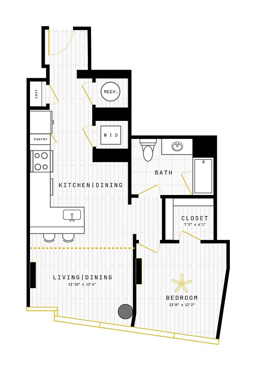 Floor plan 1 Bed/1 Bath-1BR-10