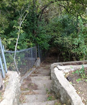 Steps to far back yard