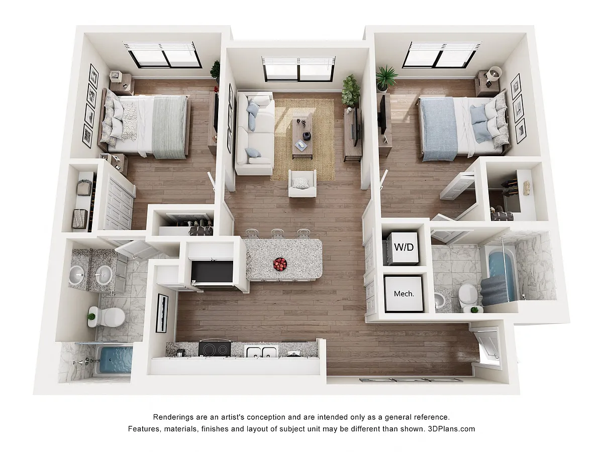 Floor plan 2 x 2 | No Terrace