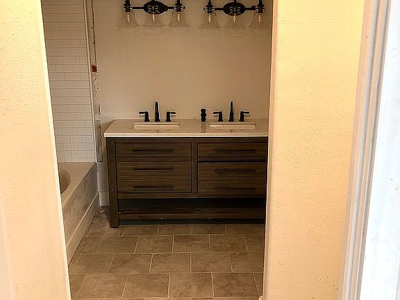 Double vanity subway tile