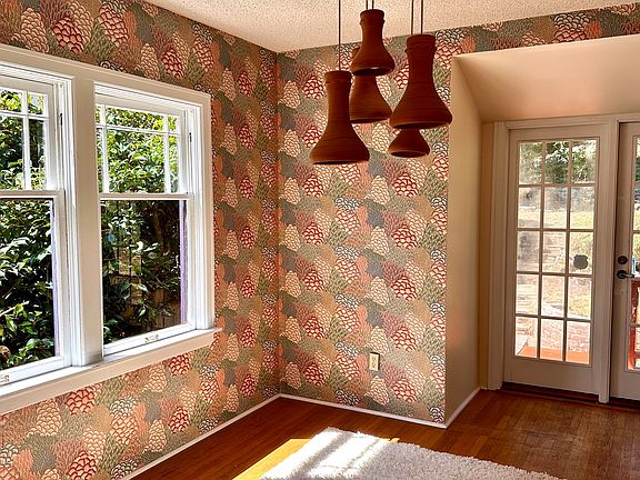 Dining room with French doors to back yard
