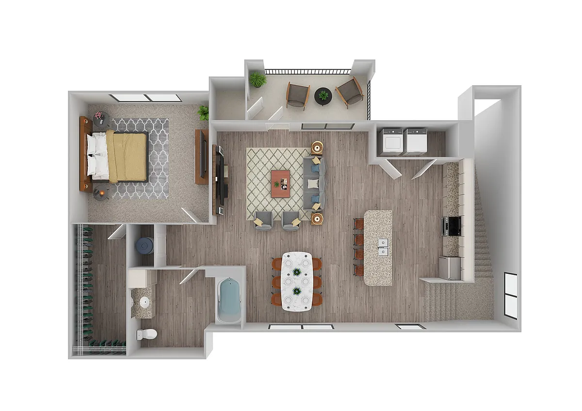 Floor plan L1 w/ Garage | Renovated