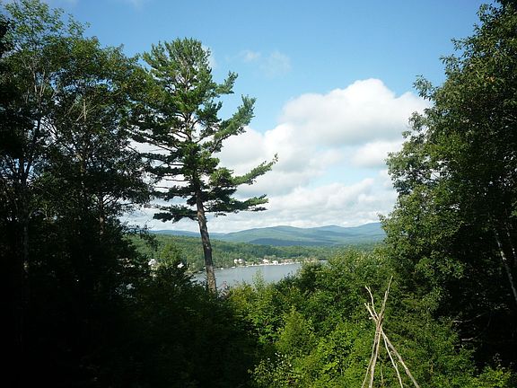 View of lake and mountain from massive wrap-around deck!