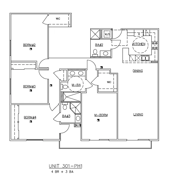 Floor plan 4 Bedroom, 3 Bathroom