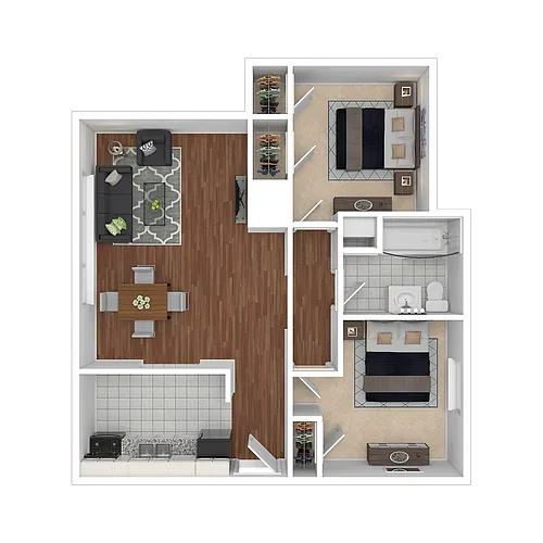 Floor plan Two Bedroom- Classic