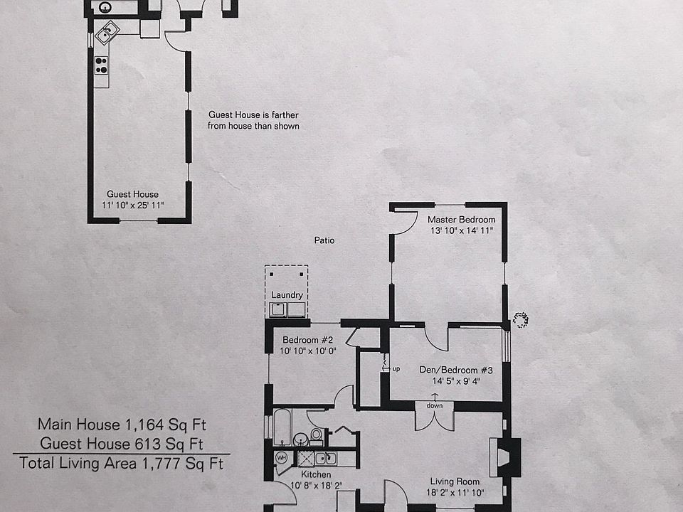 Floor plan for main house (where owners live) and guesthouse.