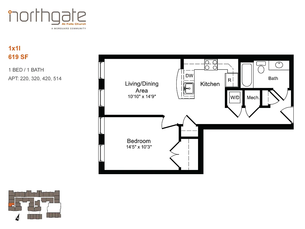 Floor plan 1x1I