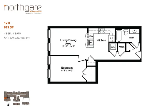 Floor plan 1x1I