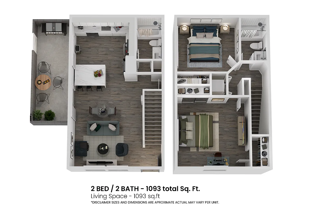 Floor plan 2 x 2 Townhome