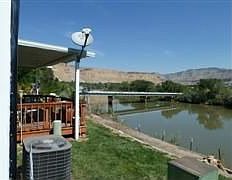 Back deck on river.