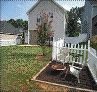 sitting area in back yard