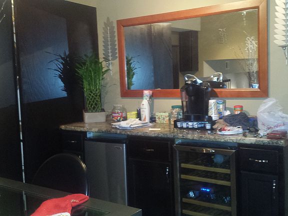 bar/buffet in dining area