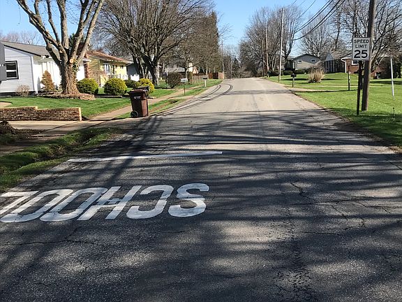 Looking south toward school