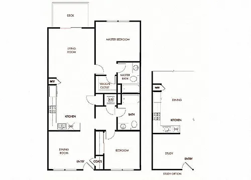 Floor plan Plan 7 - 2 Bedroom - Den 2 Bath
