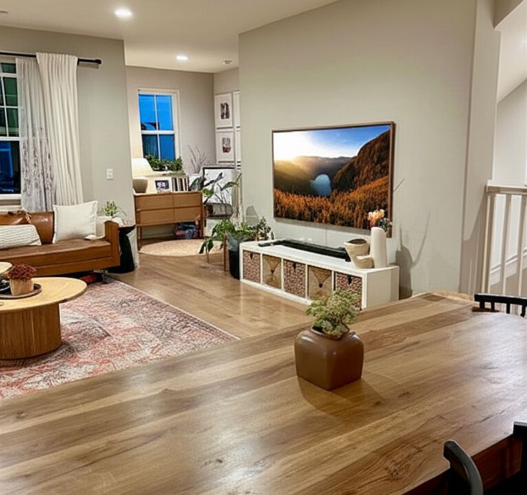 Living space (showcased with furniture)