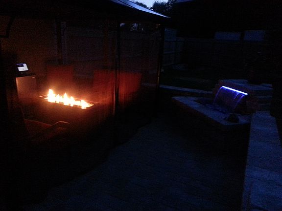 Fire Table, LED waterfall