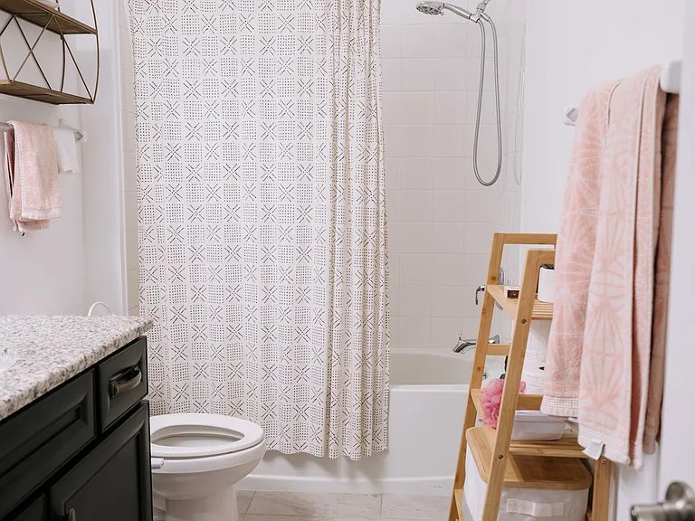 Guest bathroom + bathtub