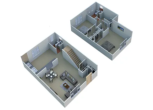 Floor plan Two bedroom townhome