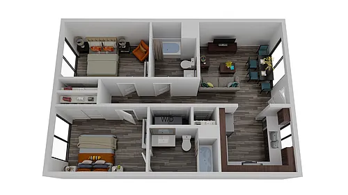 Floor plan 2 bedroom 2 bath
