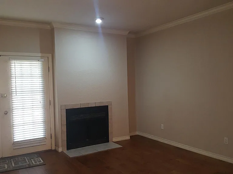 Living room with entrance to back patio.