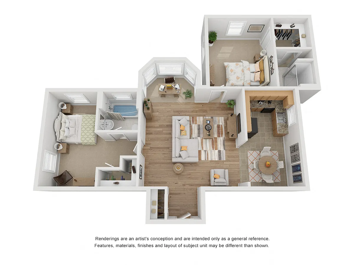 Floor plan 2 Bedroom/2 Bath